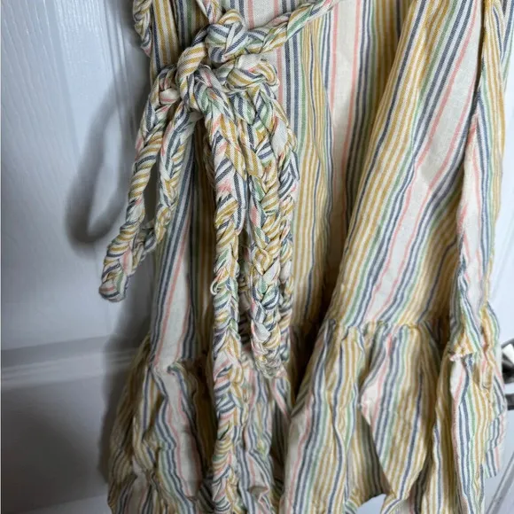 MARINE LAYER NWT Laney Mini Dress Linen Blend Beachy Stripes Size Large