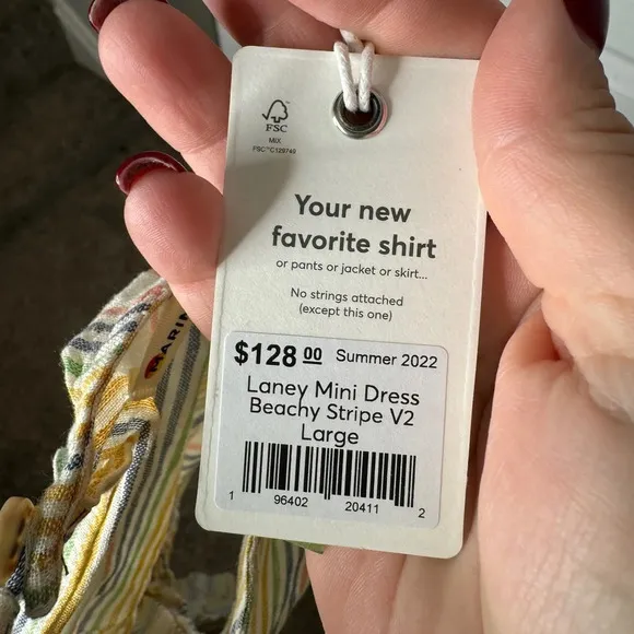 MARINE LAYER NWT Laney Mini Dress Linen Blend Beachy Stripes Size Large