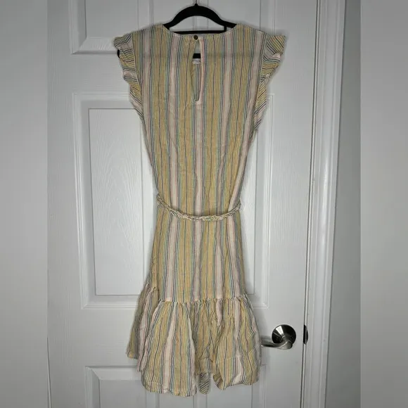 MARINE LAYER NWT Laney Mini Dress Linen Blend Beachy Stripes Size Large