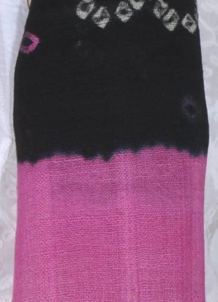 Mauve & Black Bandhej Stole