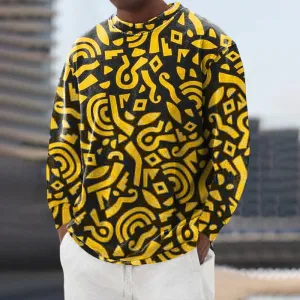 Men's Casual Ethnic Irregular Art Print Sweatshirt