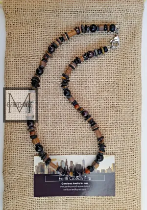 Men's Dark Garnet Beaded Necklace