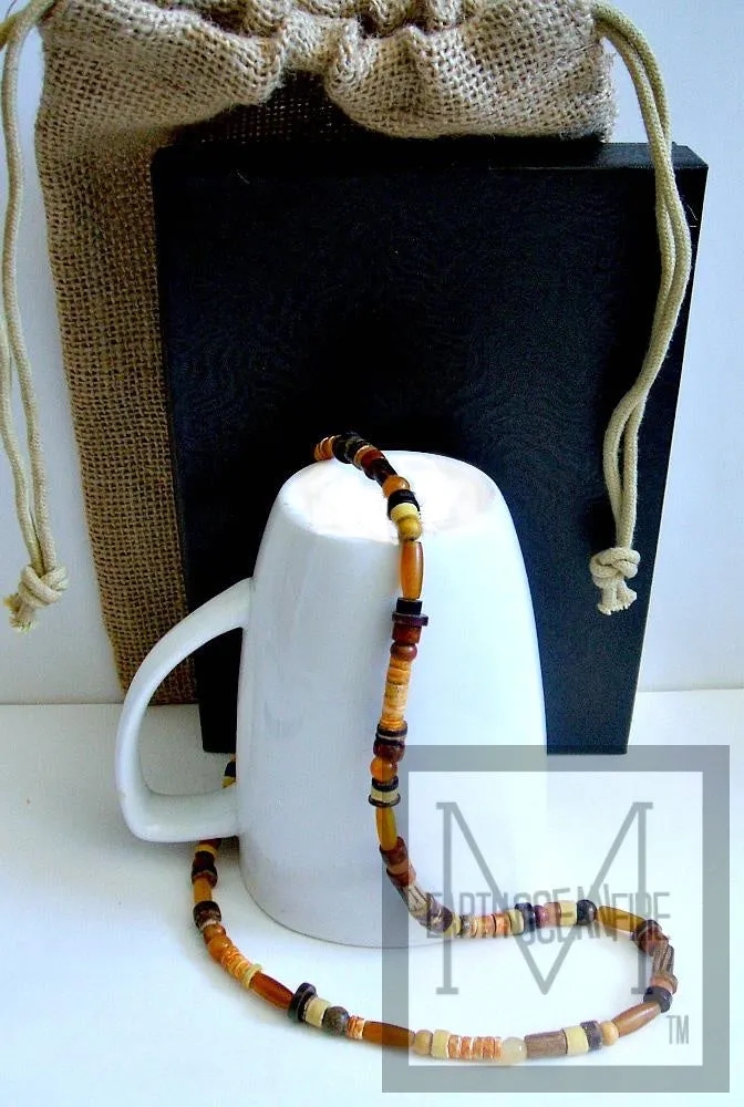 Men's Guitar Beaded Gemstone Necklace