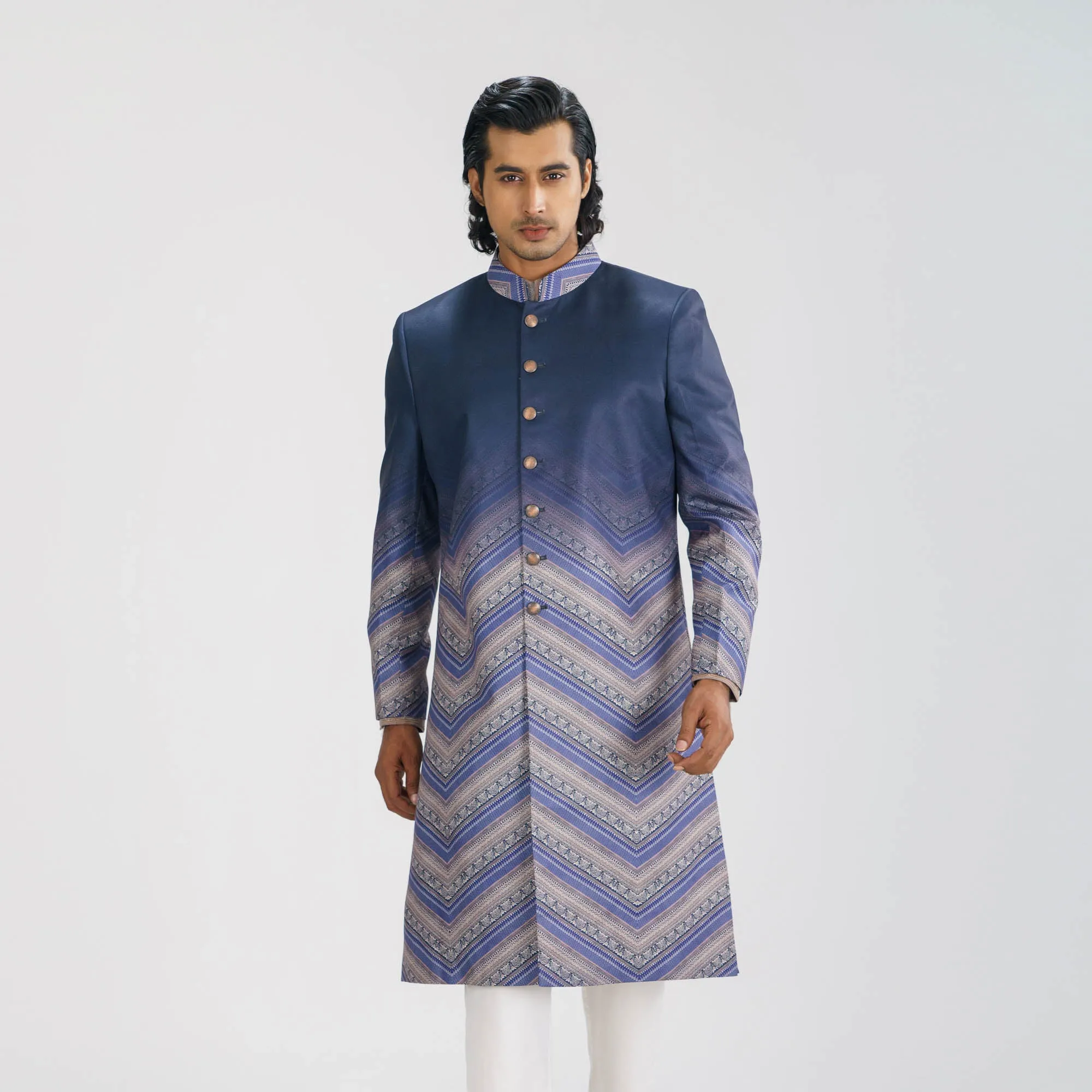Mens Navy Sherwani