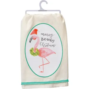 Merry Beachy Christmas Dish Towel