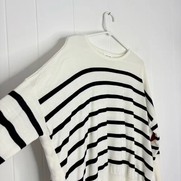 ❤️MERSEA Amour Navy Striped One Size Sweater Sailor Heart Elbow Patch French