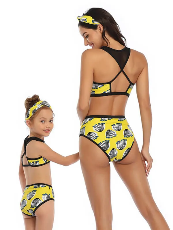 Mesh Vest Mom And Me Bikinis