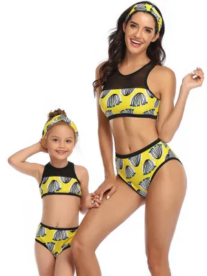 Mesh Vest Mom And Me Bikinis