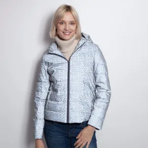 Metallic Leopard Down Hoodie