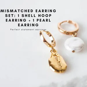 Mismatch Shell & Pearl Earrings