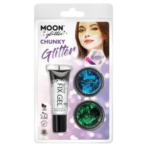 Moon Glitter Classic Chunky Glitter, Blue, Green