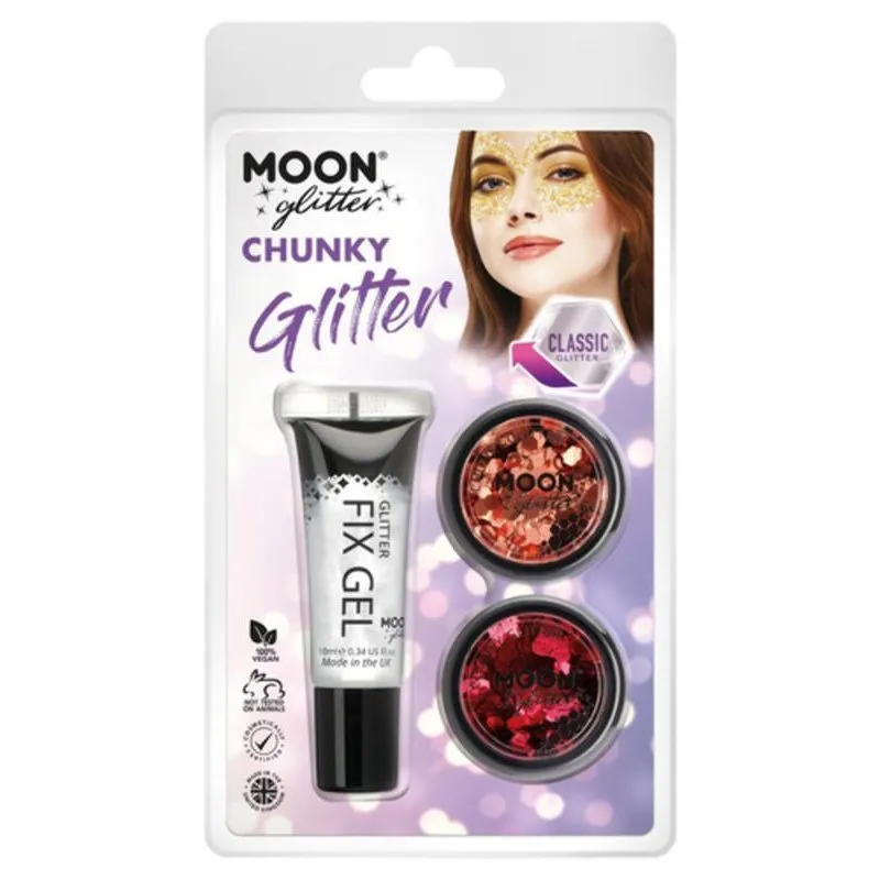 Moon Glitter Classic Chunky Glitter, Copper Bronze, Red