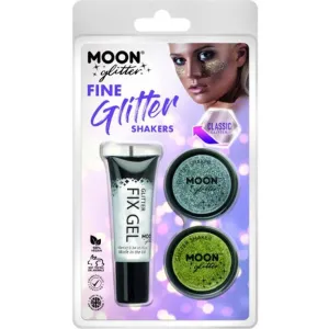 Moon Glitter Classic Fine Glitter Shakers, Silver, Gold
