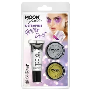 Moon Glitter Classic Ultrafine Glitter Dust, Gel, Silver, Gold
