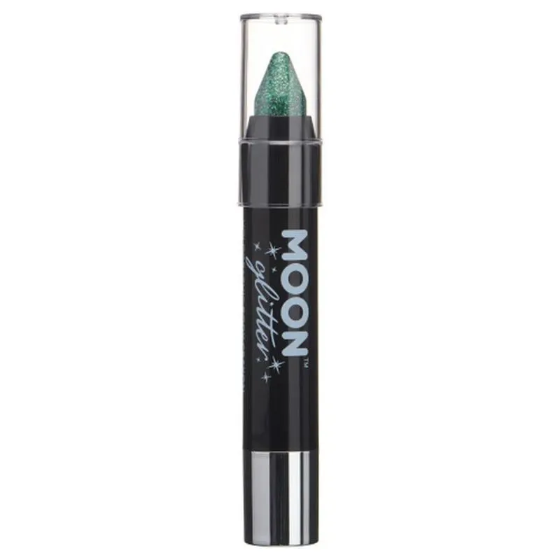 Moon Glitter Holographic Body Crayons, Green
