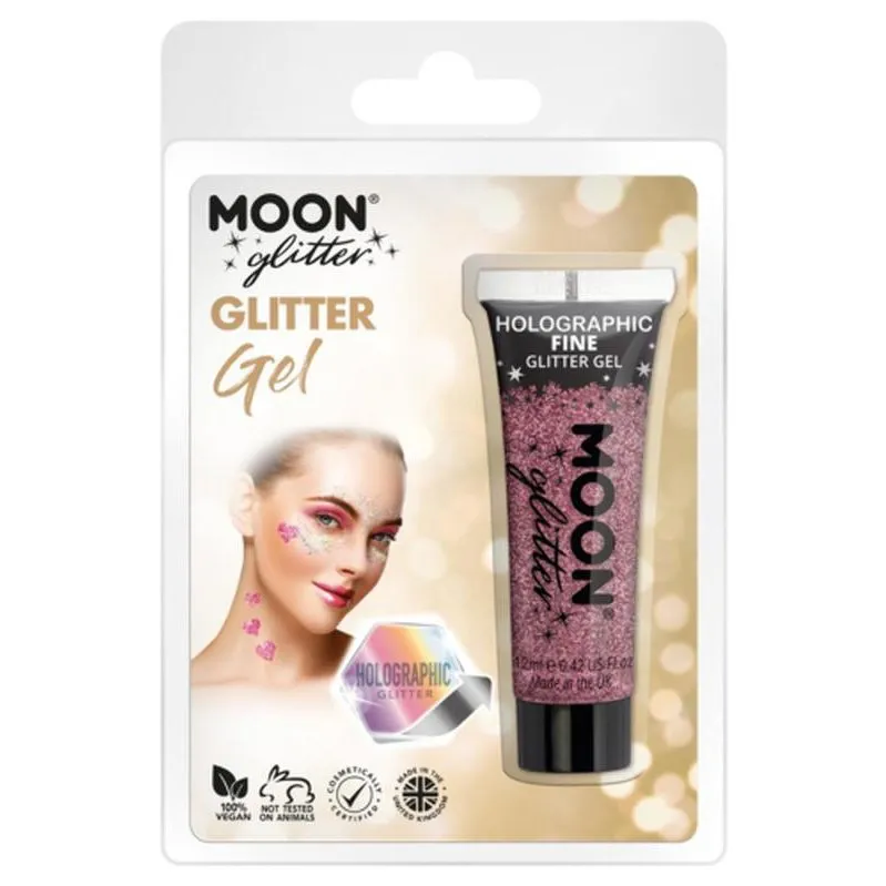 Moon Glitter Holographic Fine Glitter Gel, Pink