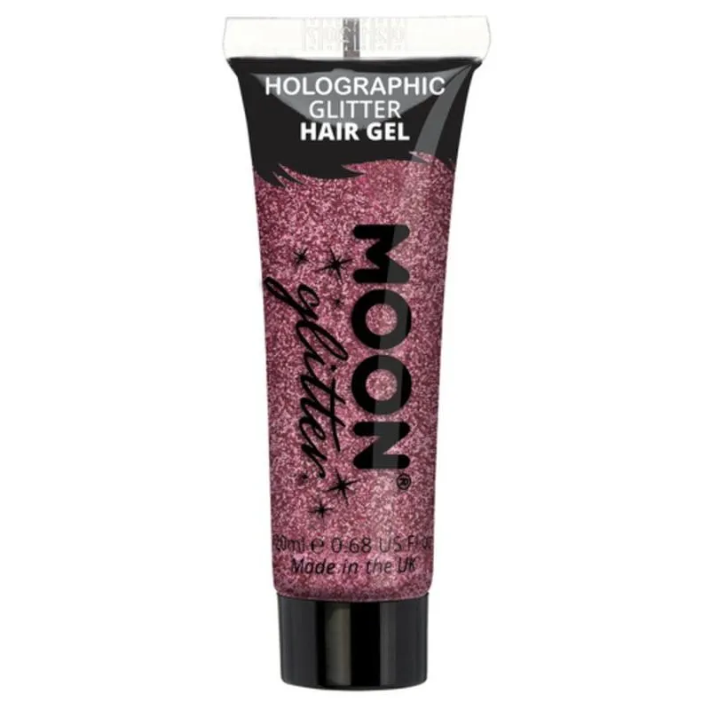 Moon Glitter Holographic Glitter Hair Gel, Pink