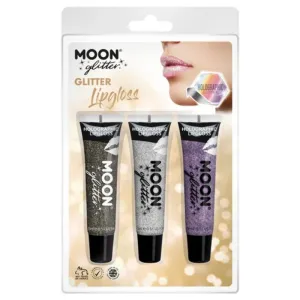 Moon Glitter Holographic Glitter Lipgloss, Black, Silver, Purple