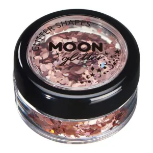 Moon Glitter Holographic Glitter Shapes, Rose Gold
