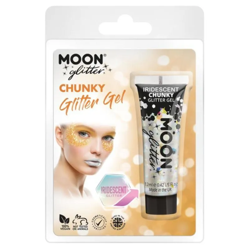 Moon Glitter Iridescent Chunky Glitter Gel, White
