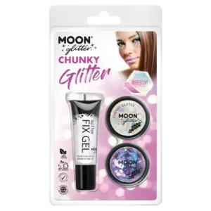 Moon Glitter Iridescent Chunky Glitter, White, Purple