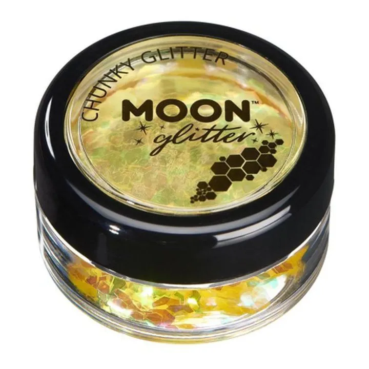 Moon Glitter Iridescent Chunky Glitter, Yellow