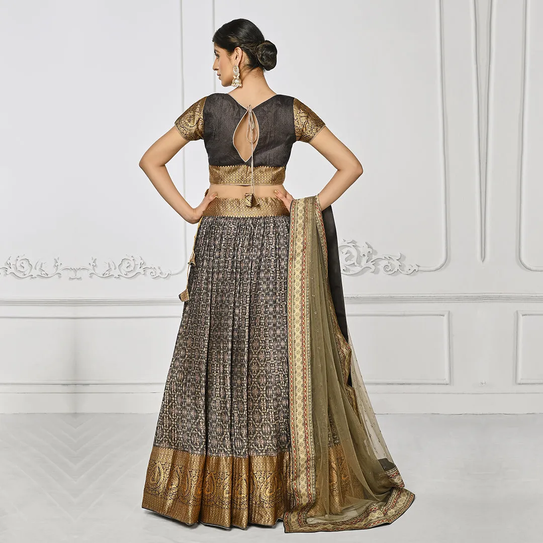 Moonlight Mirage Banarsi Lehenga Set