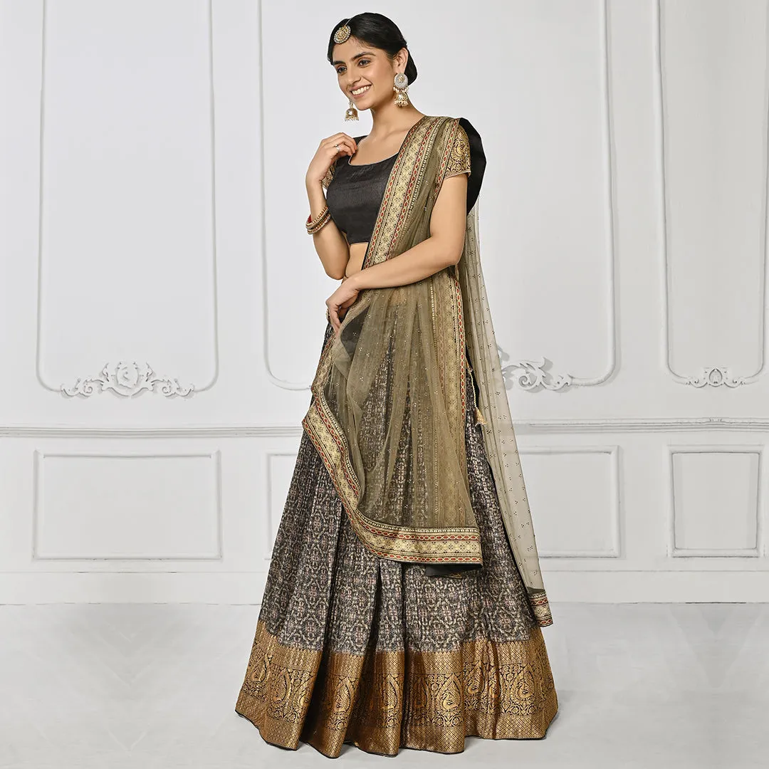 Moonlight Mirage Banarsi Lehenga Set