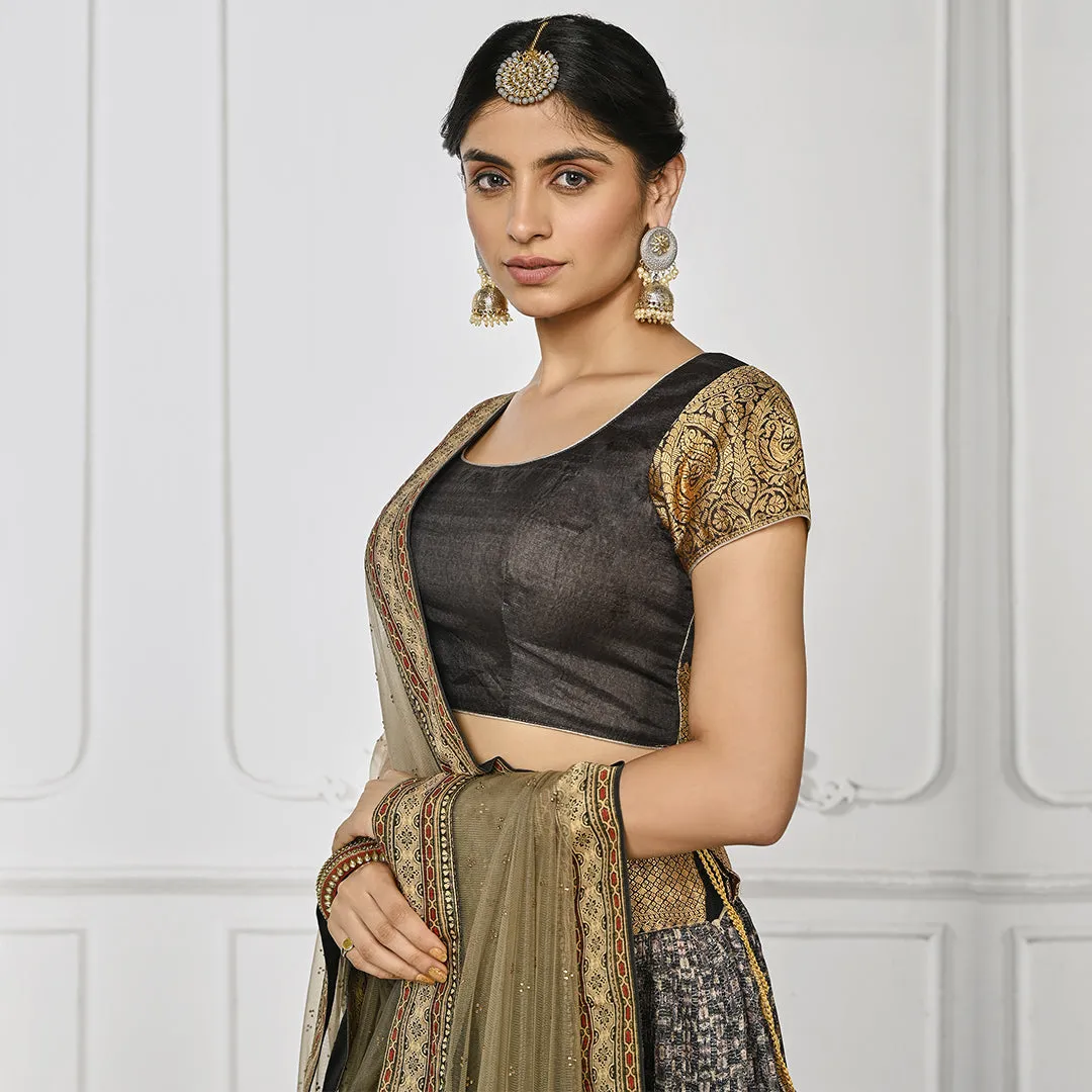 Moonlight Mirage Banarsi Lehenga Set
