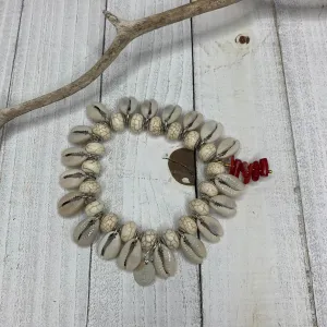 Natural Cowry Shells with Coral Accents 440-04 | Erika Williner Designs