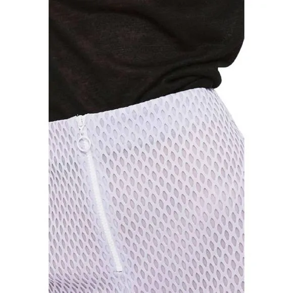 NEW TOPSHOP airtex mesh pencil front zip skirt in purple
