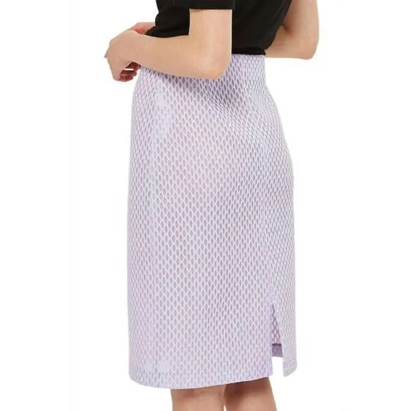 NEW TOPSHOP airtex mesh pencil front zip skirt in purple