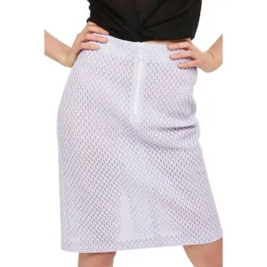 NEW TOPSHOP airtex mesh pencil front zip skirt in purple