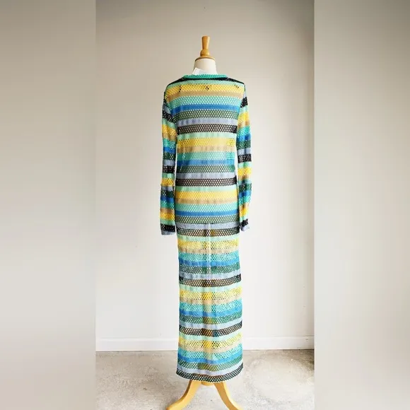 NWT CASTING | Bright Crochet Maxi Duster | XL