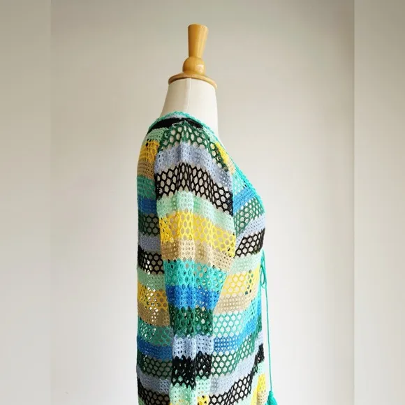 NWT CASTING | Bright Crochet Maxi Duster | XL