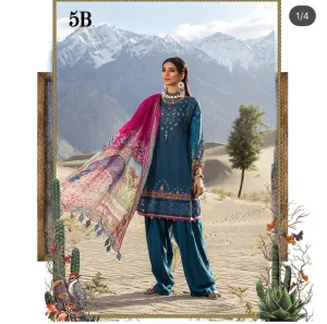 Ocean Blue Salwar Kameez-Suit - Maria B M.Prints 2019