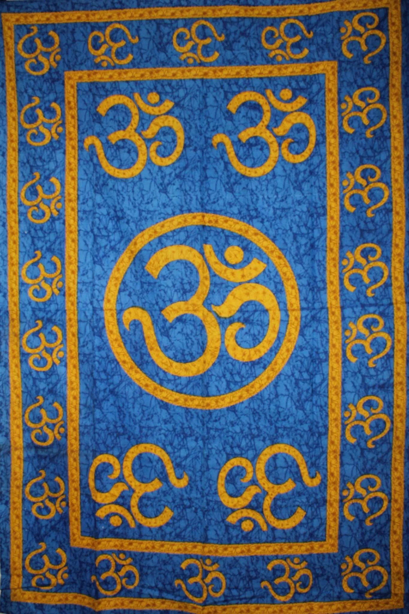 Om Shanti in Batik Style Tapestry