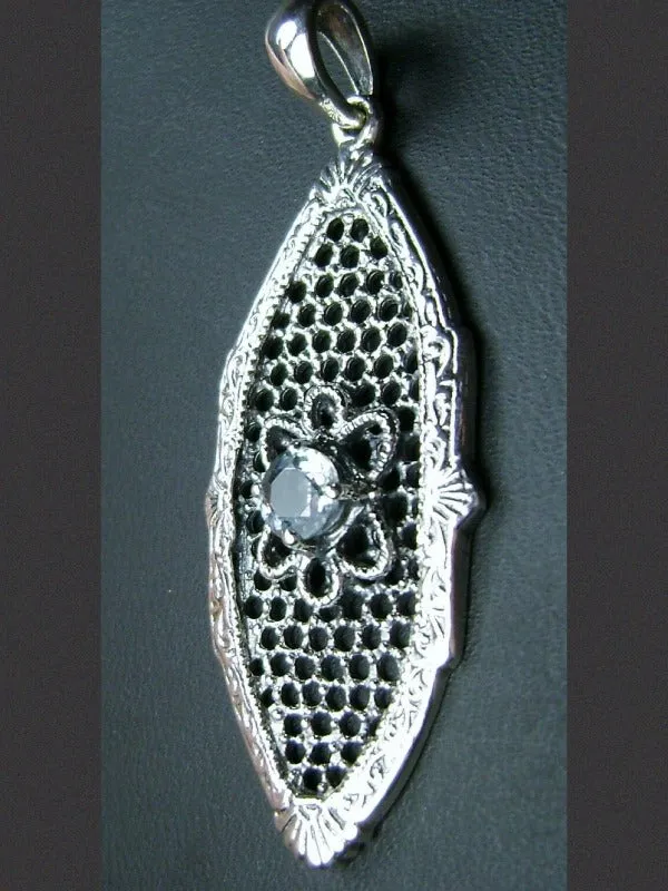 P20, Flower Star Pendant, Choice of Gemstone, Vintage-Style Necklace, Design#P20