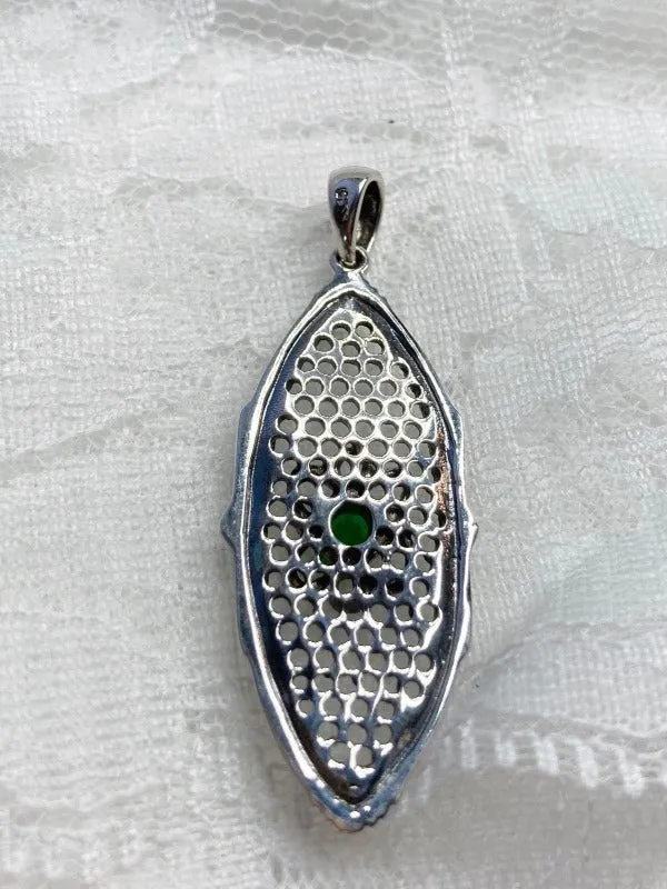 P20, Flower Star Pendant, Choice of Gemstone, Vintage-Style Necklace, Design#P20