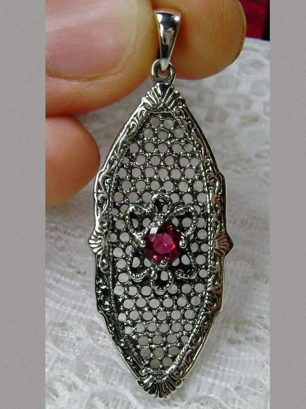 P20, Flower Star Pendant, Choice of Gemstone, Vintage-Style Necklace, Design#P20
