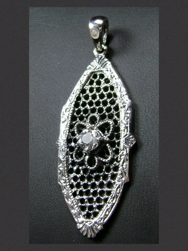 P20, Flower Star Pendant, Choice of Gemstone, Vintage-Style Necklace, Design#P20