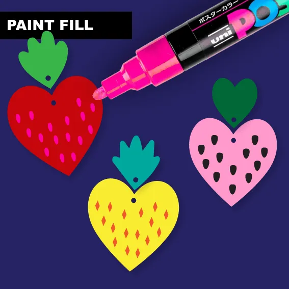 Paint Fill Fruity Hearts - TWO Pair Set