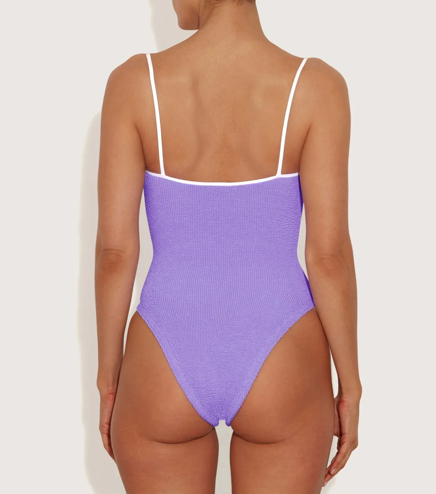 Pamela Swim Contrast - Lilac/White