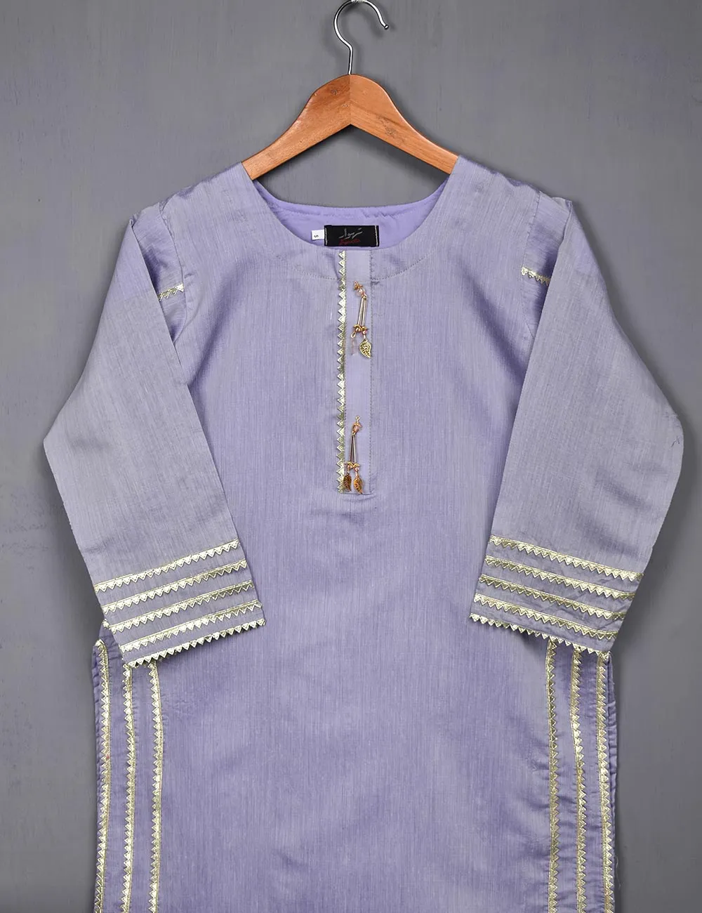 Paper Cotton Stitched Kurti - Crystal Bird (T20-056B-Purple)