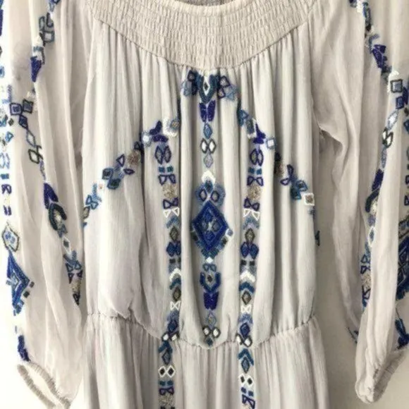 Parker Off the Shoulder Beaded Sheer Lilac Dress S