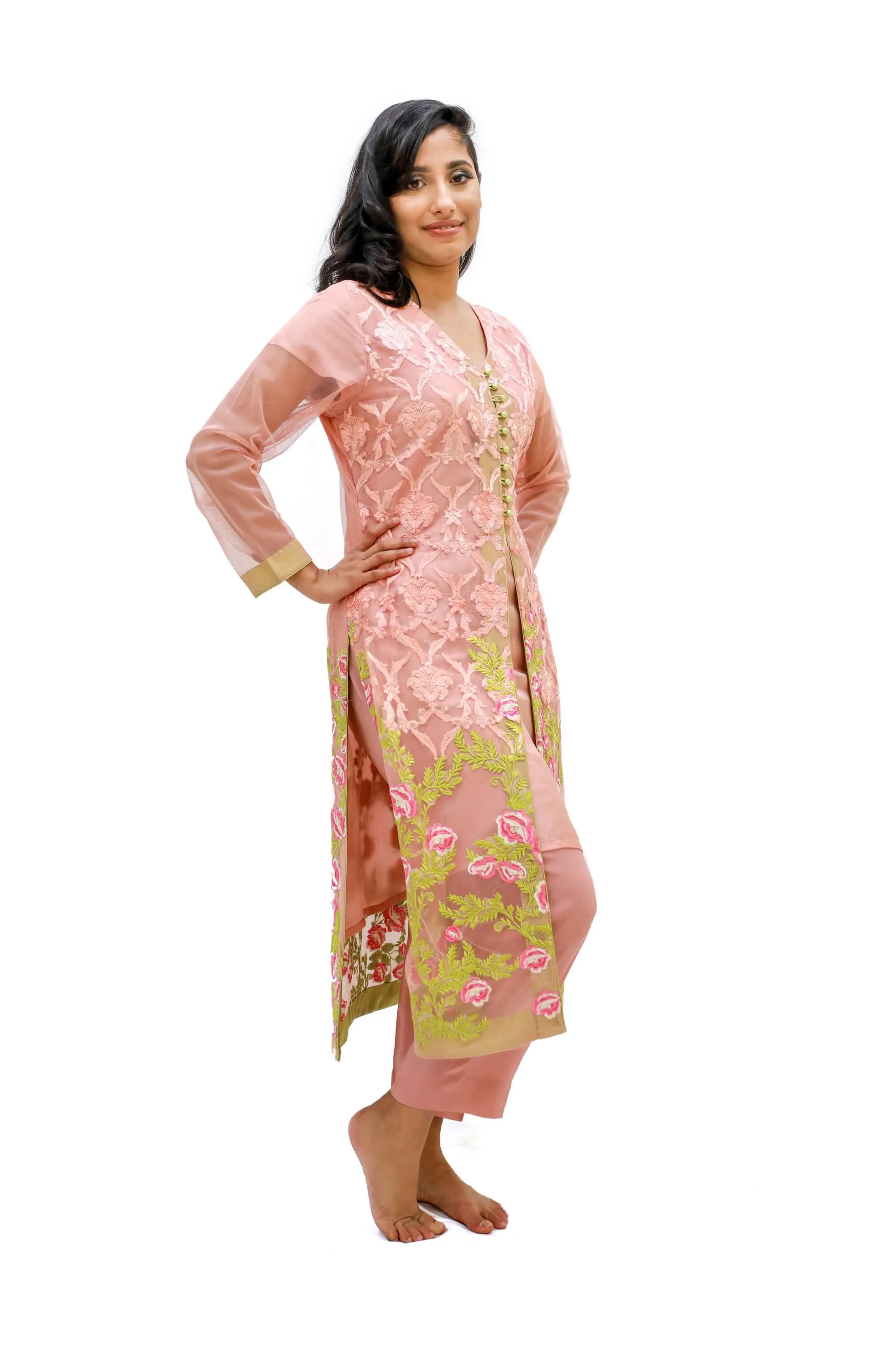 Pink Organza Salwar Kameez-Suit