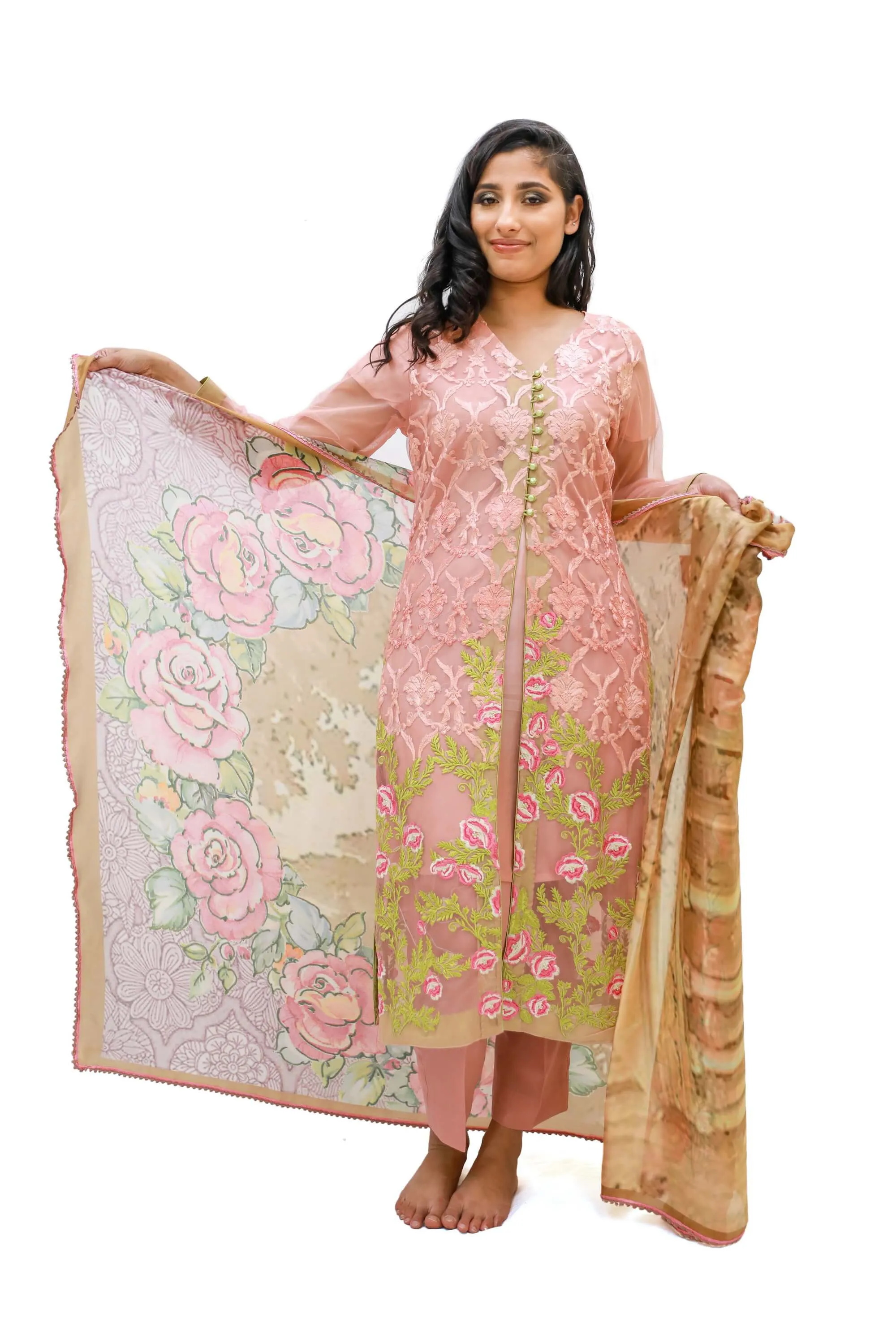 Pink Organza Salwar Kameez-Suit