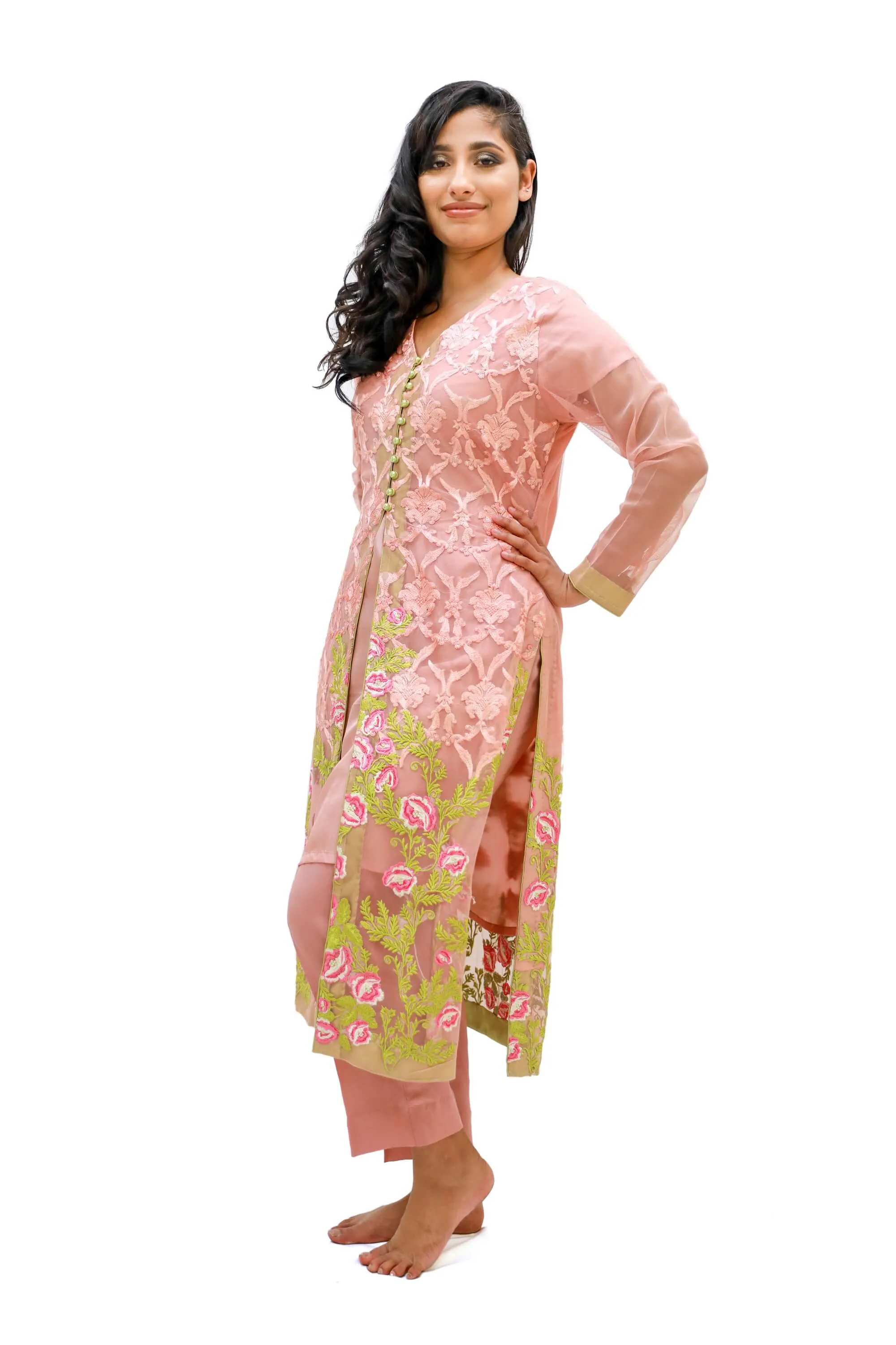 Pink Organza Salwar Kameez-Suit