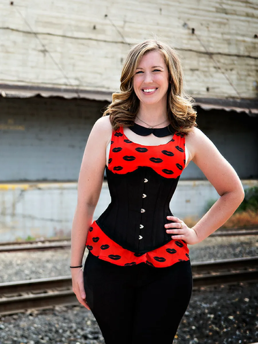 Plus Size Cotton Romantic Curve Longline Underbust Corset : CS-345