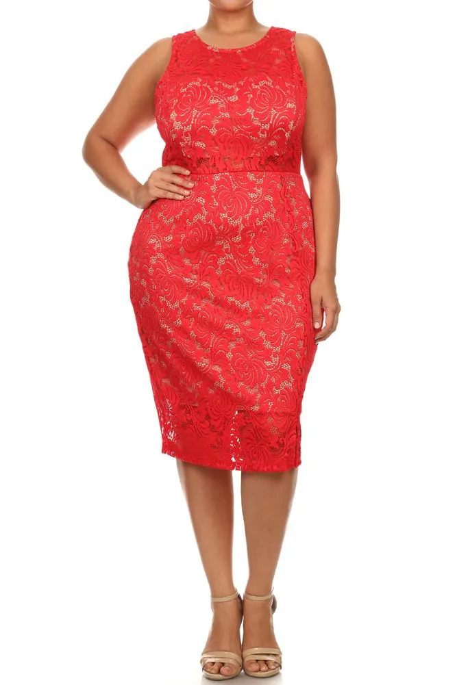 Plus Size Pretty Victorian Lace Dress